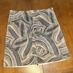Ecru Suede Patterned Skirt
